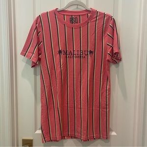 RSQ Men’s Pinstriped “Malibu California” Shirt - SIZE SMALL